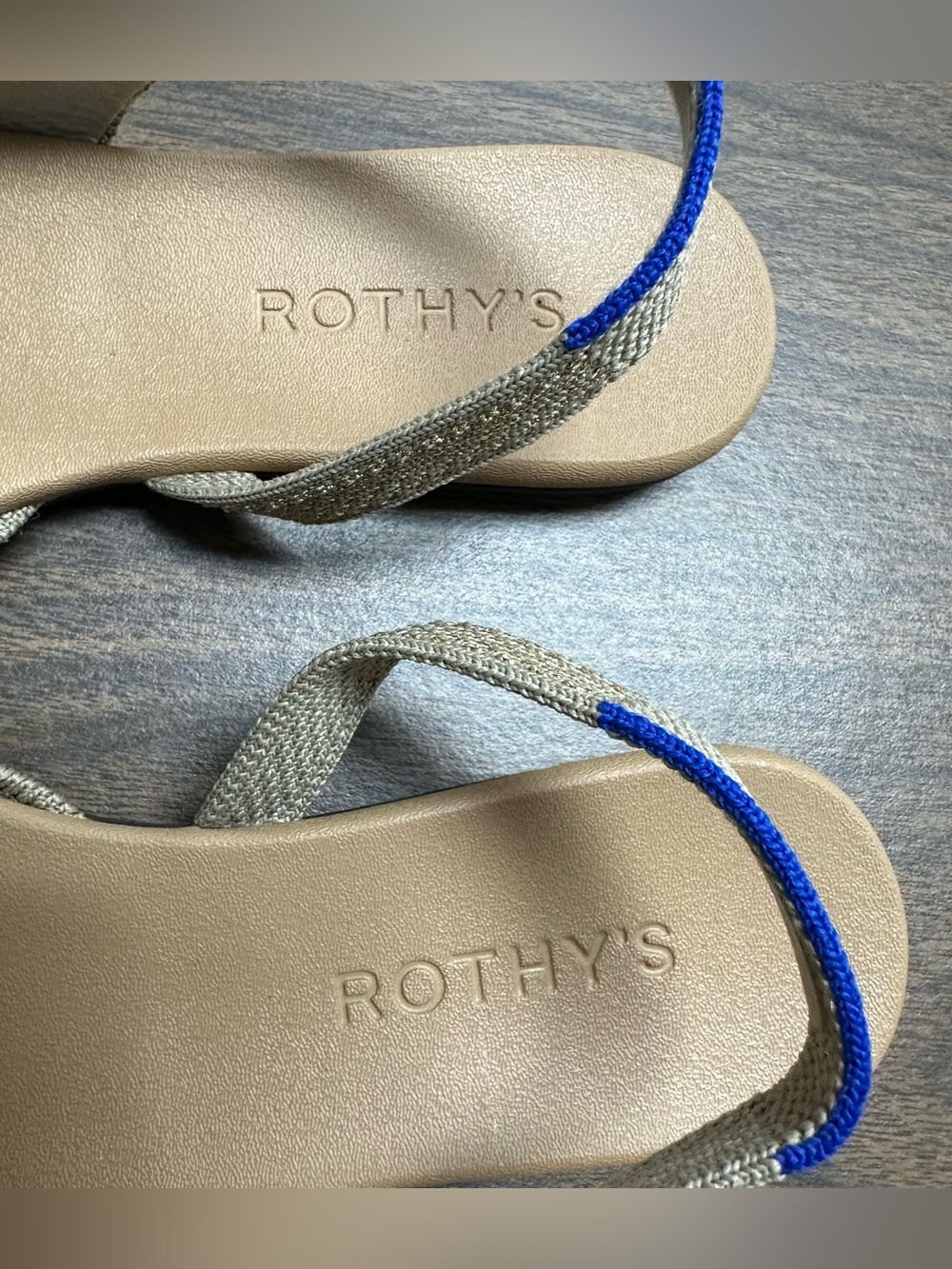 ROTHY'S The Almond Slingback Metallic Prosecco Beige Flats Women's Size 6.5 - Picture 9 of 15